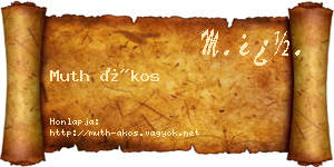 Muth Ákos névjegykártya