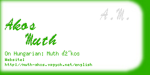 akos muth business card